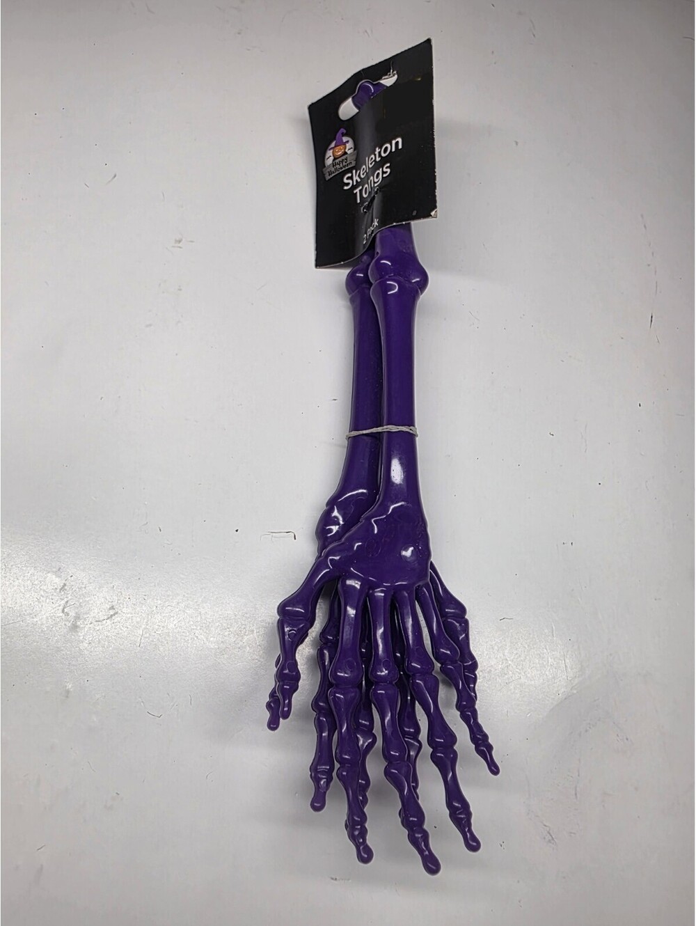 Deep Purple Plastic Skeleton Hands Salad Tongs Gothic Halloween Kitchen Party